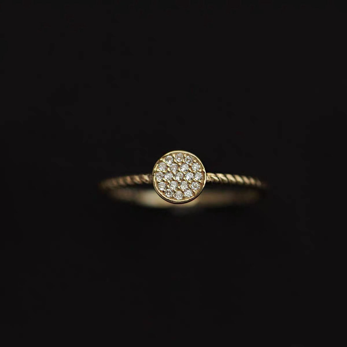 Pave Diamond Signet Ring In 9k Solid Gold