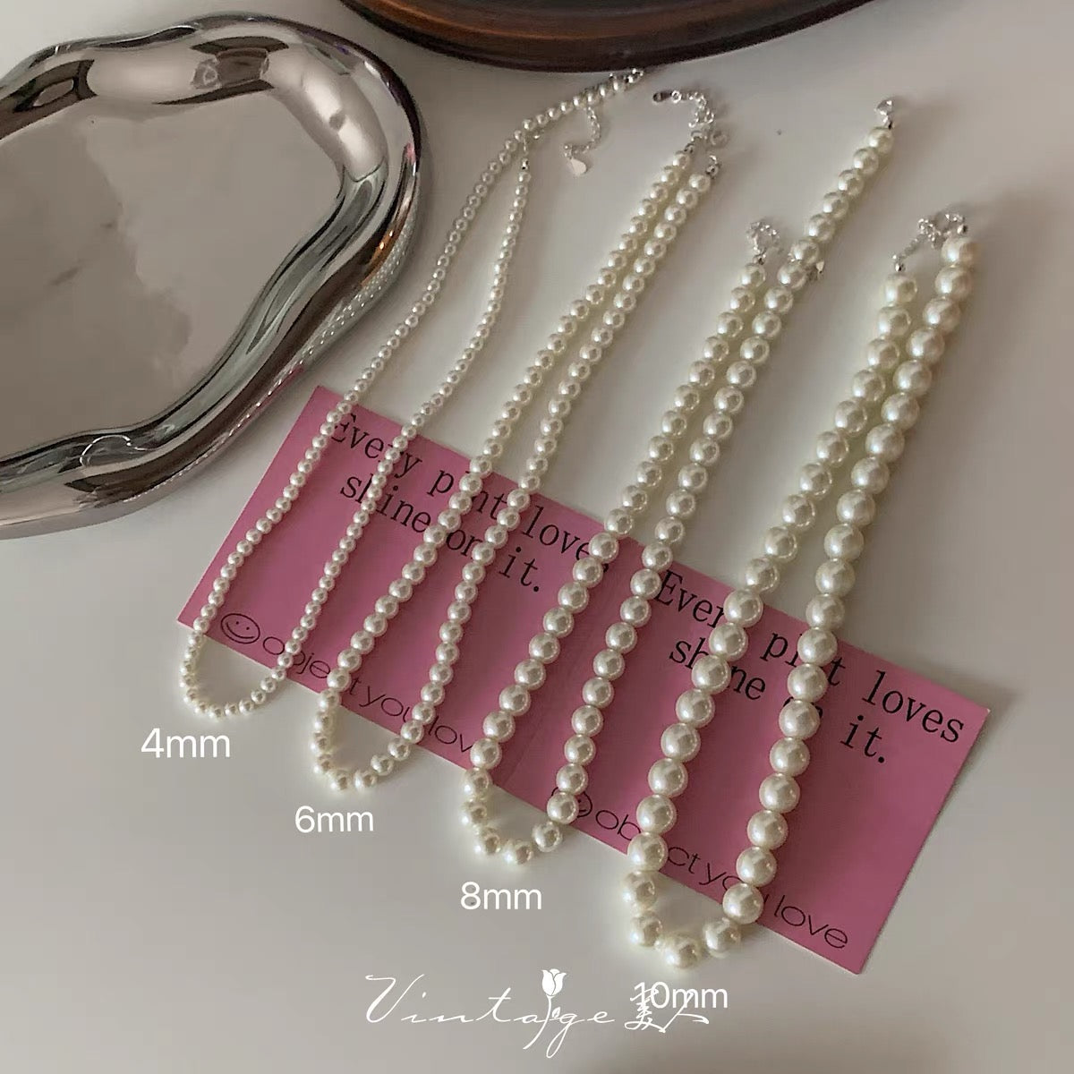 Pearl Necklace 4mm 6mm 8mm 10mm