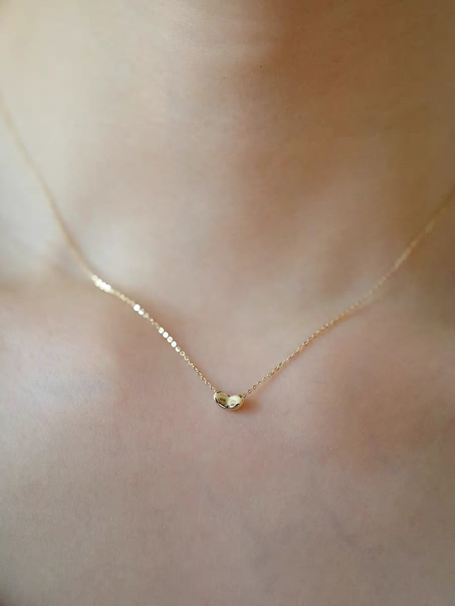 Sweet Pea Necklace In 14k Solid Gold