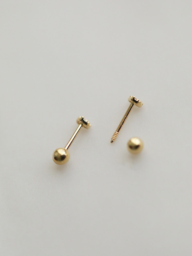 Heart Pave Topaz Stud Barbell Earrings In 9k Solid Gold