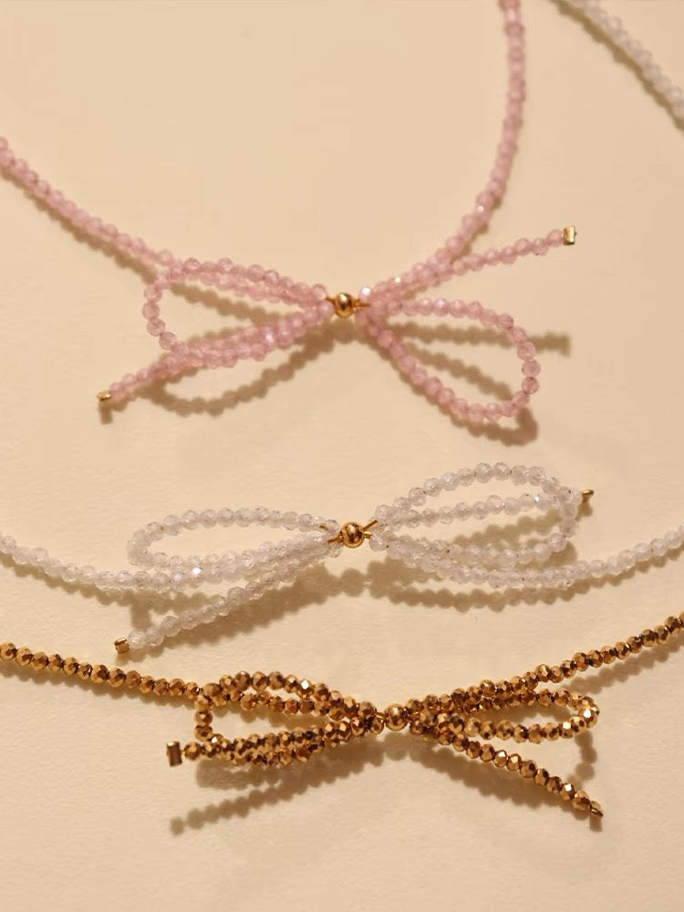 Beaded Bow Necklace