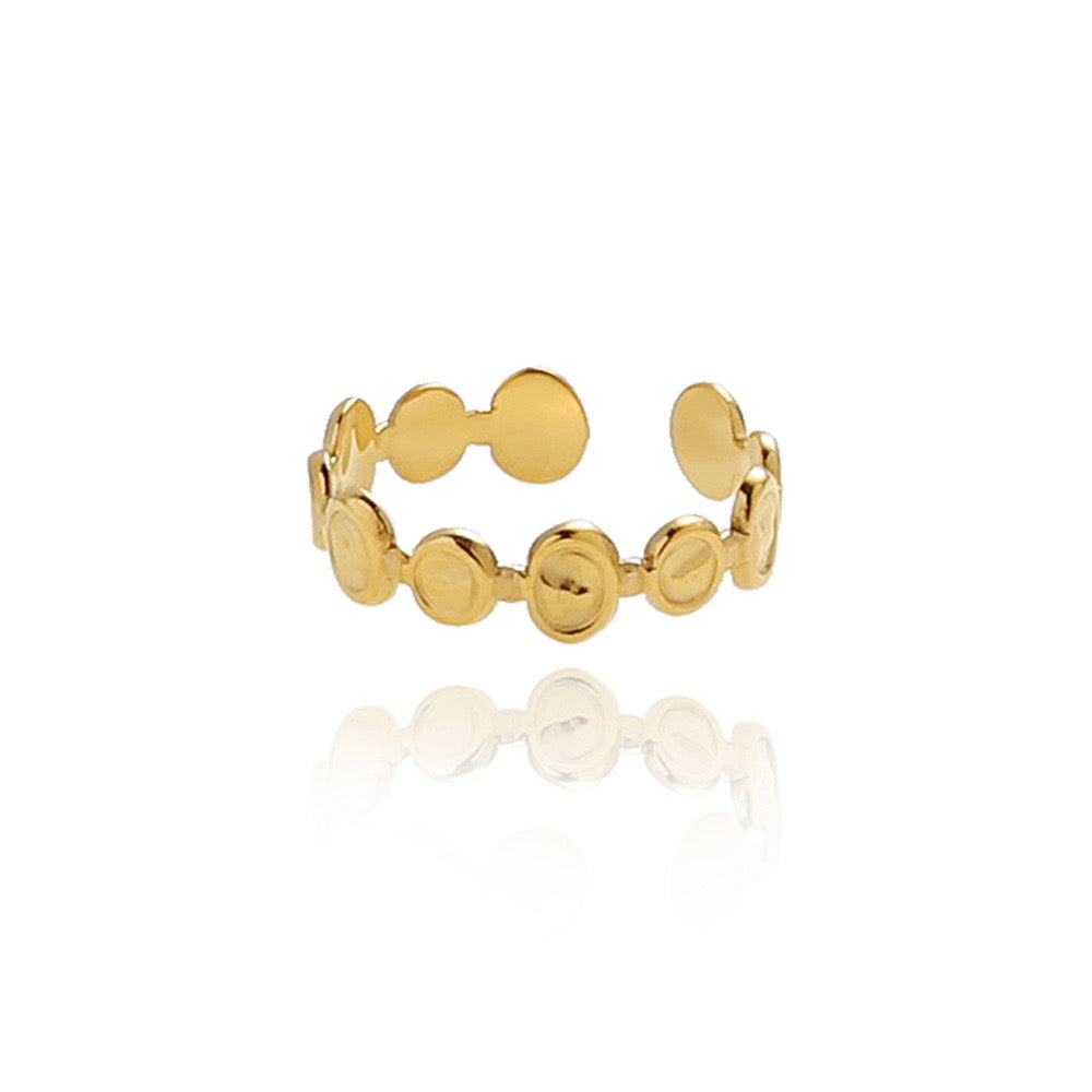 Sphere Link Open Ring In Gold