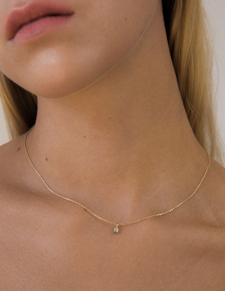 Slim Chain Necklace 1.1mm In 14k Solid Gold