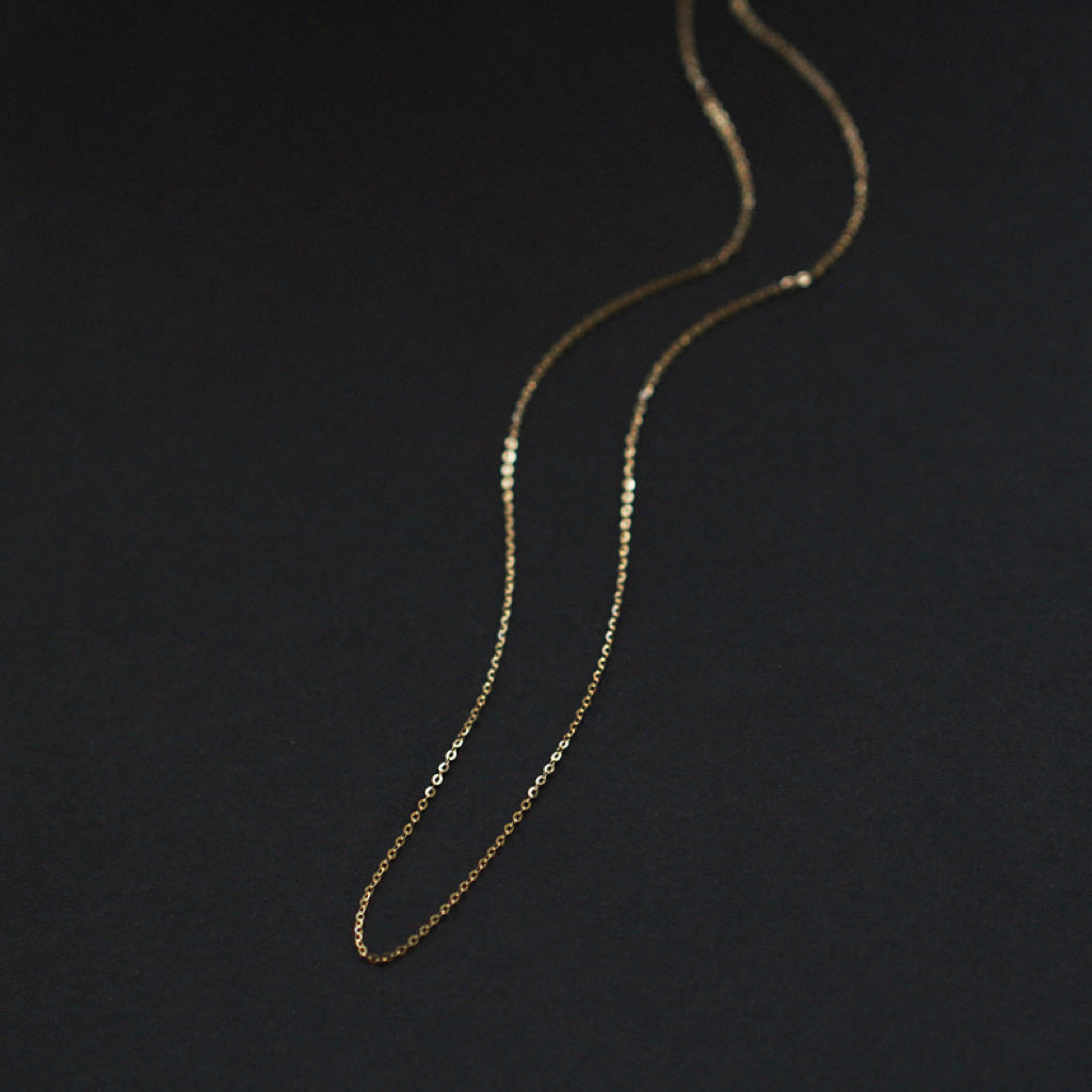 Slim Chain Necklace 0.8mm In 14k Solid Gold