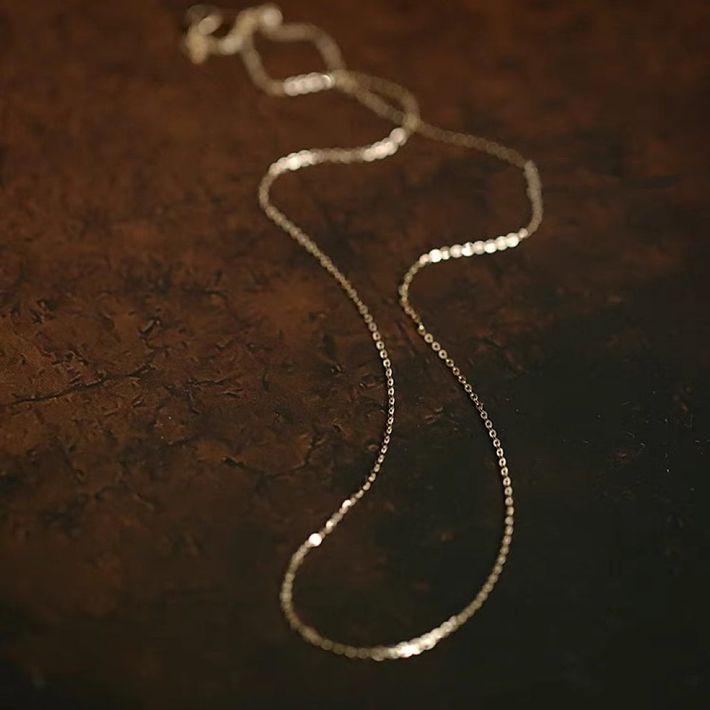 Slim Chain Necklace 0.8mm In 14k Solid Gold