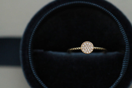 Pave Diamond Signet Ring In 9k Solid Gold