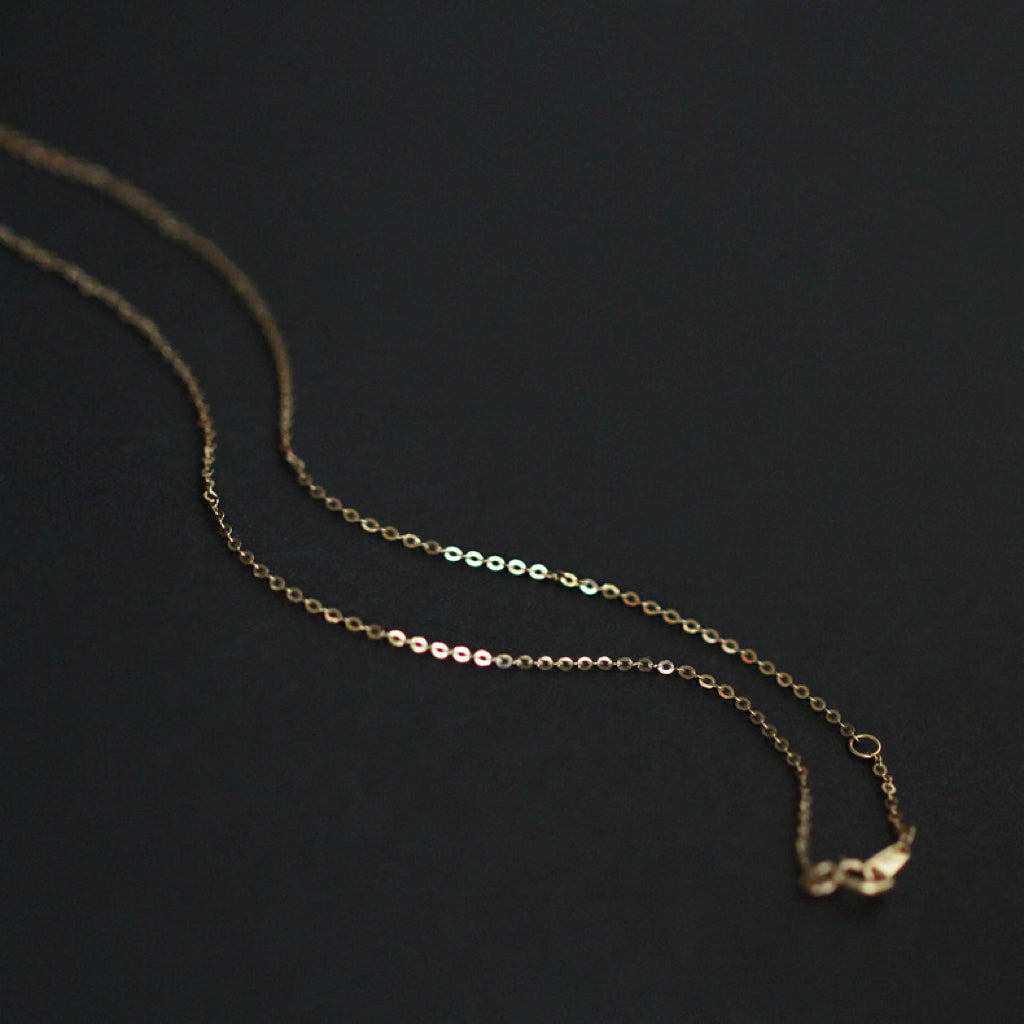 Slim Chain Necklace 1.1mm In 14k Solid Gold