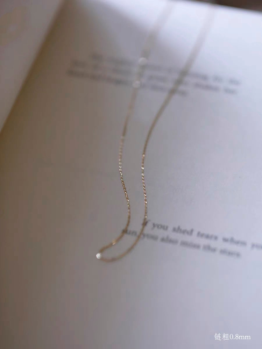 Slim Chain Necklace 1.1mm In 14k Solid Gold