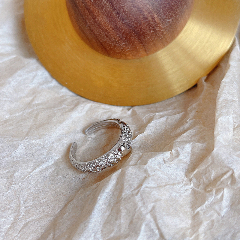 Lava Heart Open Ring In Silver