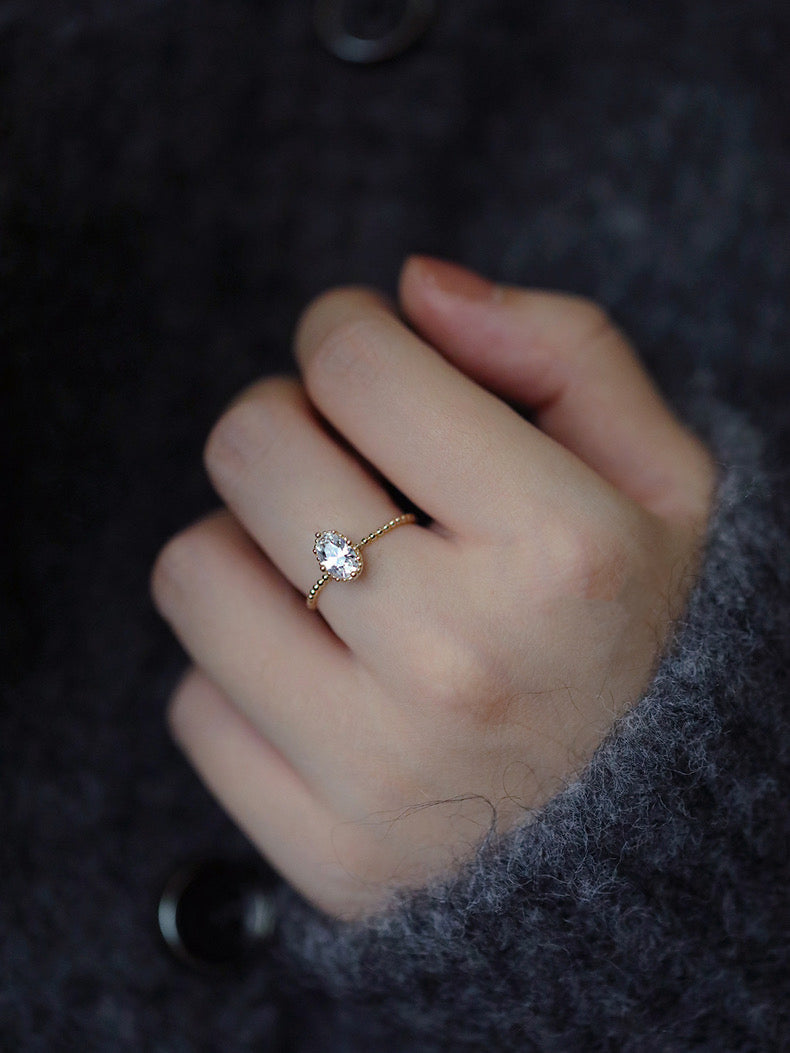 Oval Topaz Ring In 9k Solid Gold