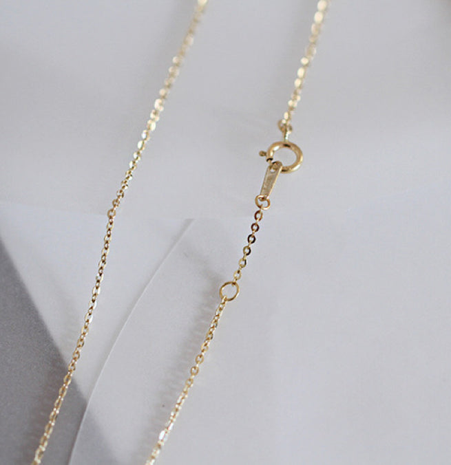 Slim Chain Necklace 1.1mm In 14k Solid Gold