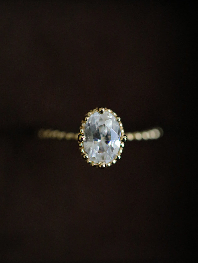 Oval Topaz Ring In 9k Solid Gold