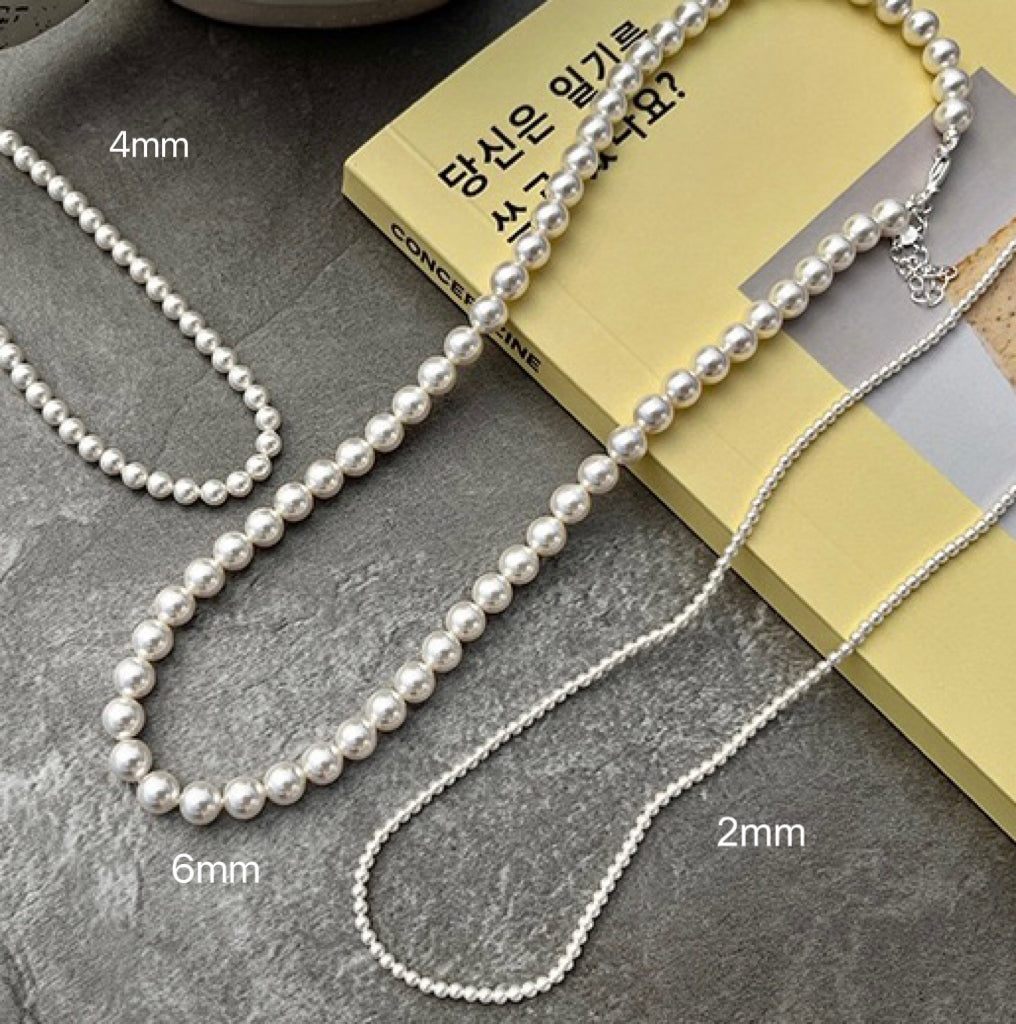 Pearl Necklace 2mm 4mm 6mm