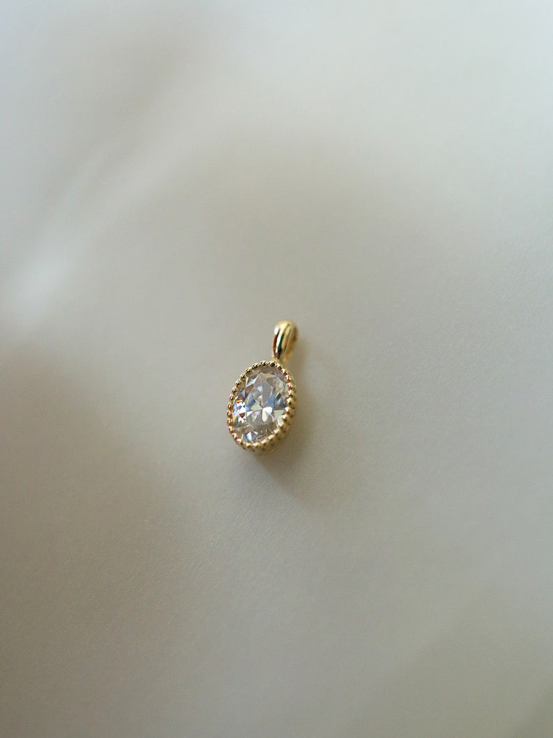 Oval Topaz Necklace Pendant Charm In 9k Solid Gold