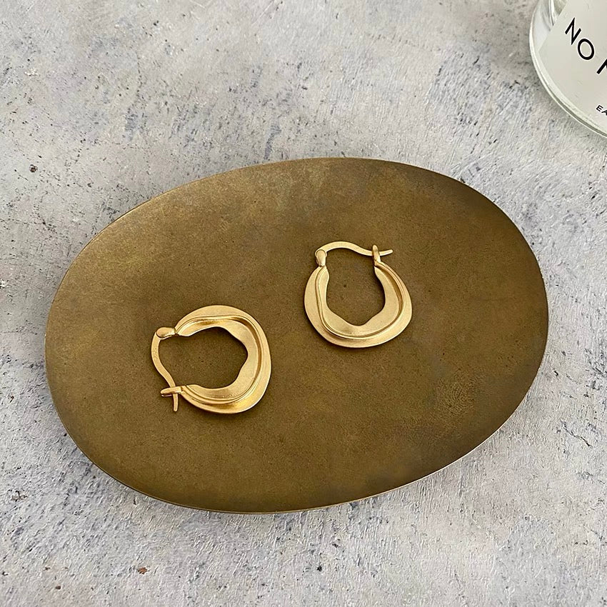 Morocco Style Chunky Hoop Earrings In Gold