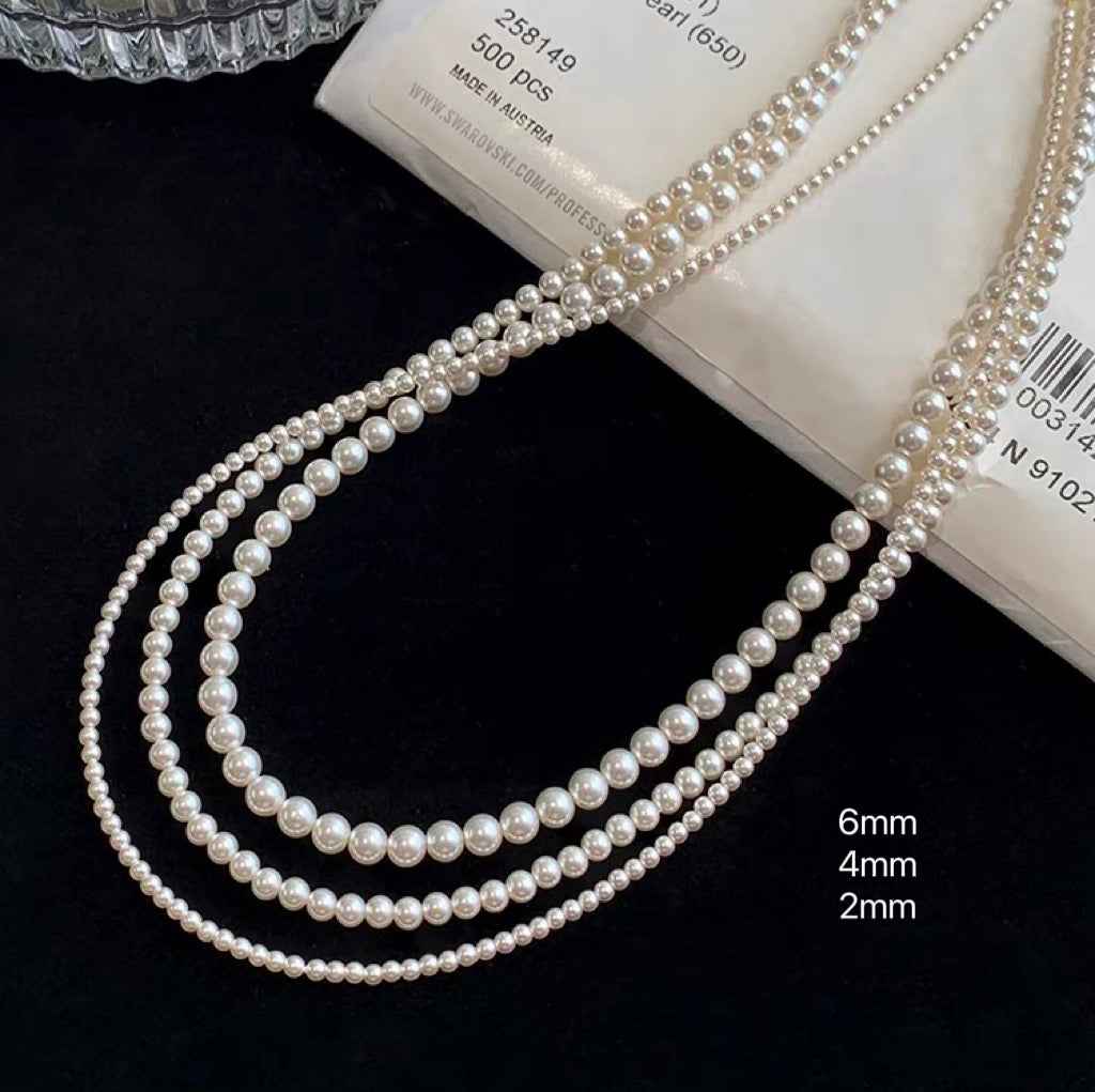 Pearl Necklace 2mm 4mm 6mm