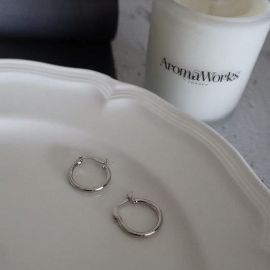 Mondayfree Jewelry Classic Simple basic hoop earrings in silver 925